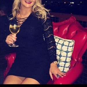 Target Brand- Xhilaration Black Knee-Length Lace Dress